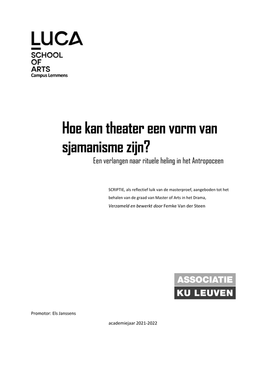 Hoe Kan Theater Een Vorm Van Sjamanisme Zijn